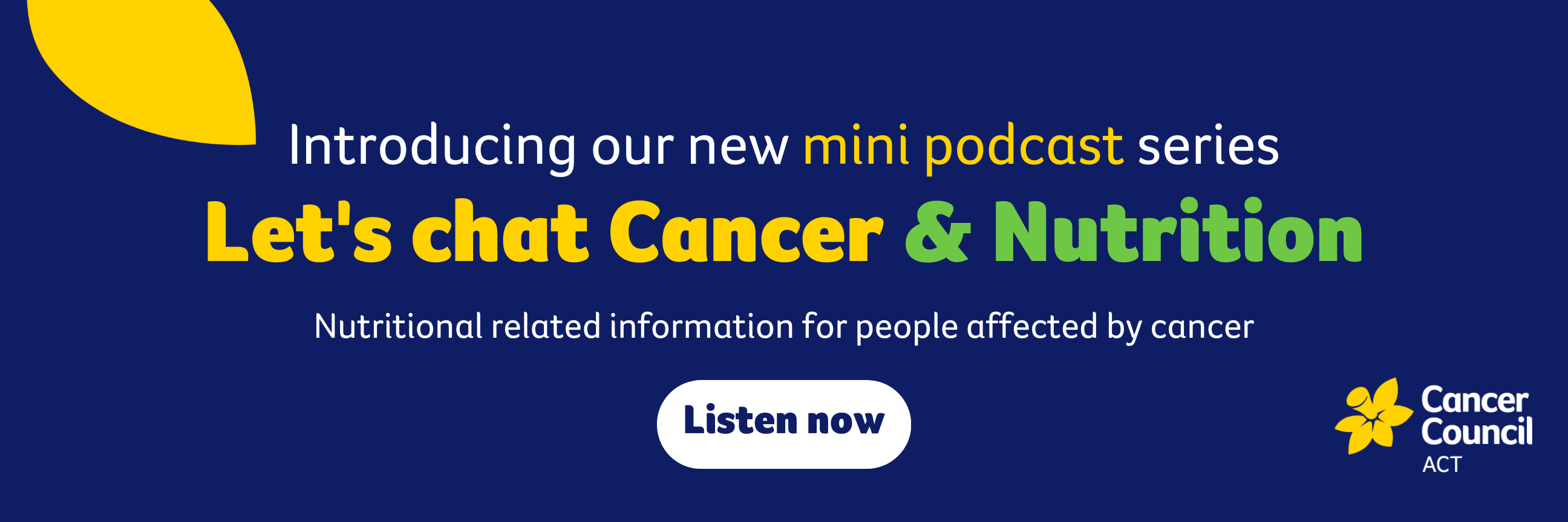 Let's chat Cancer & Nutrition